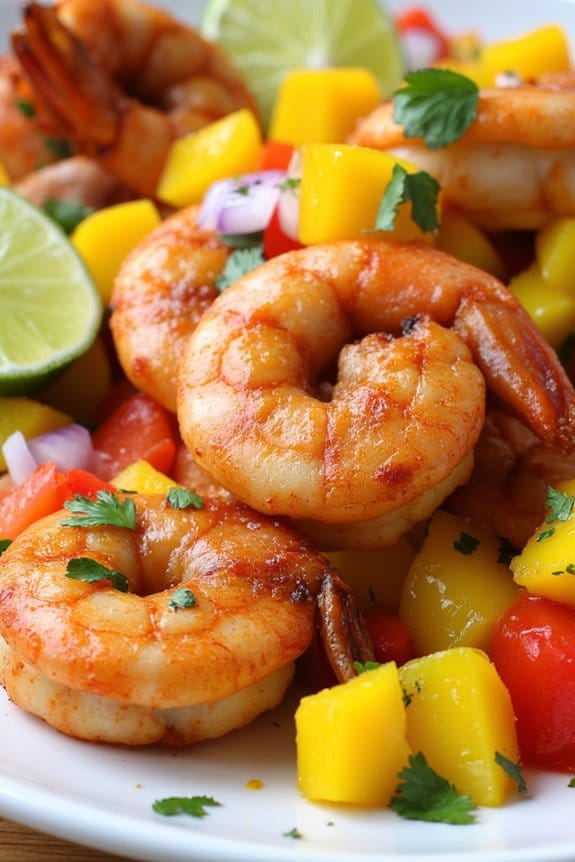 spicy shrimp with mango relish