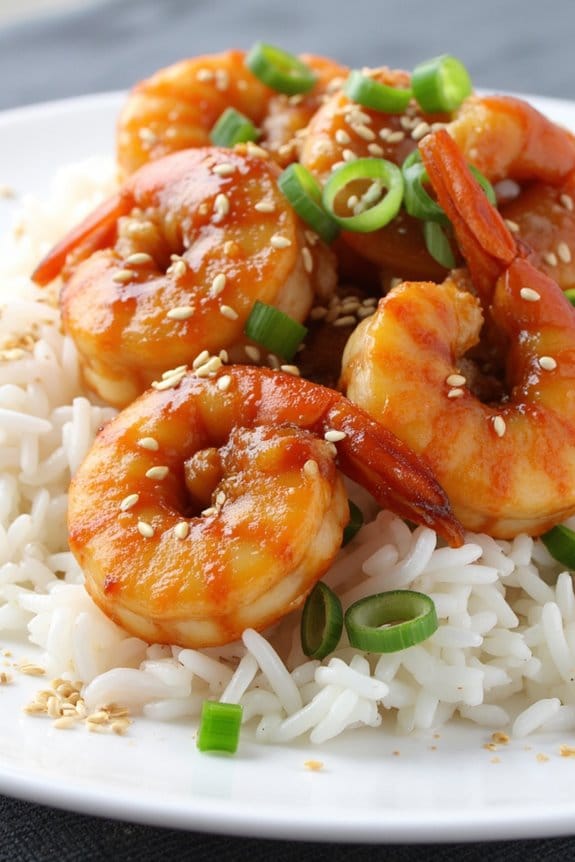 teriyaki shrimp with sticky rice