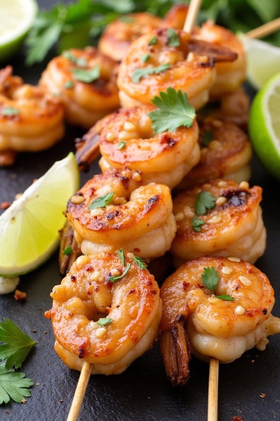 thai inspired shrimp skewers