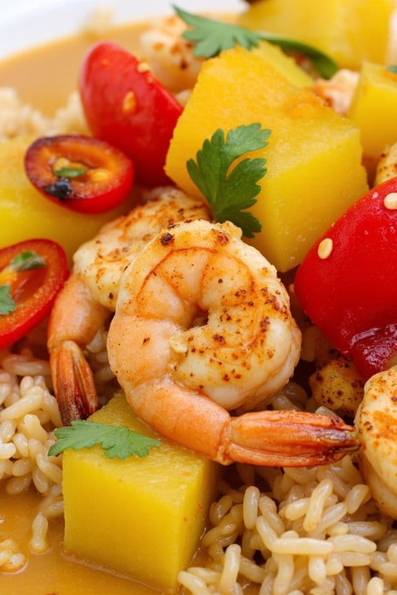 tropical coconut curry shrimp