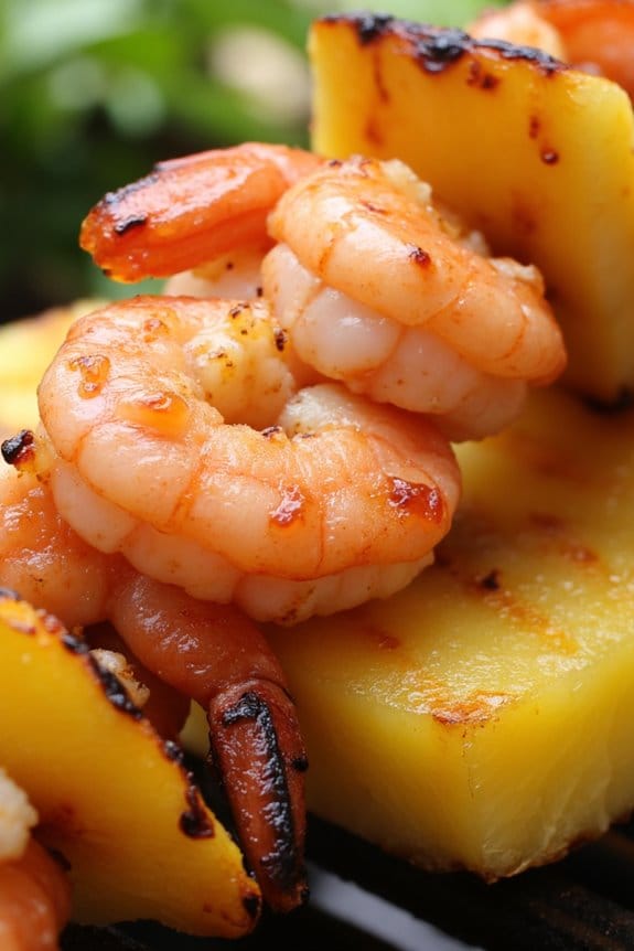 tropical shrimp and pineapple grill