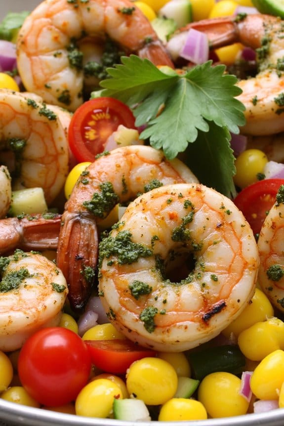 vibrant cilantro shrimp dish