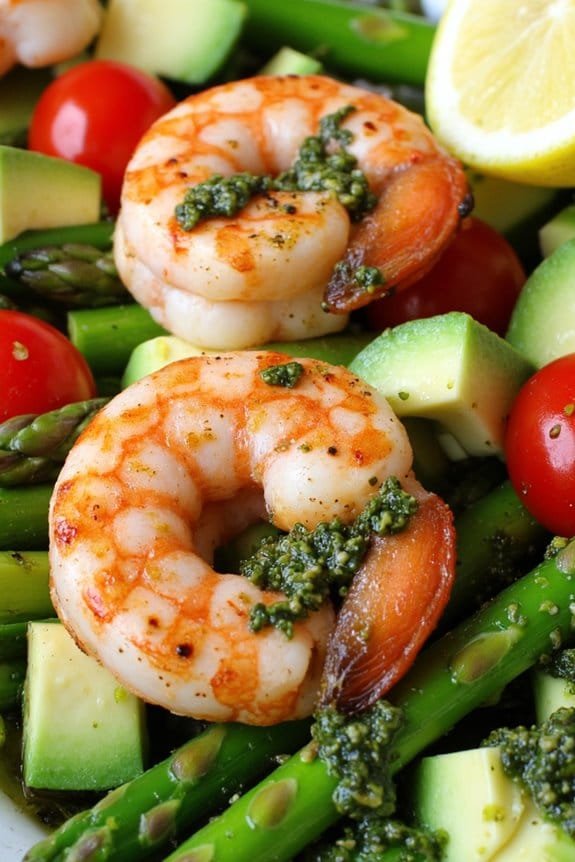 vibrant shrimp and asparagus salad
