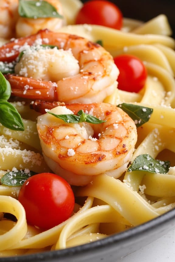 vibrant shrimp tomato linguine