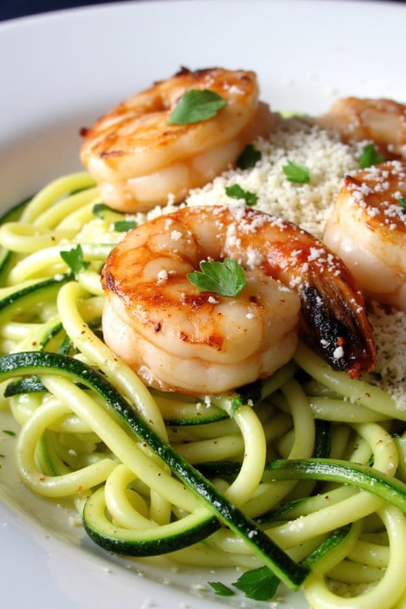 zucchini fettuccine with shrimp