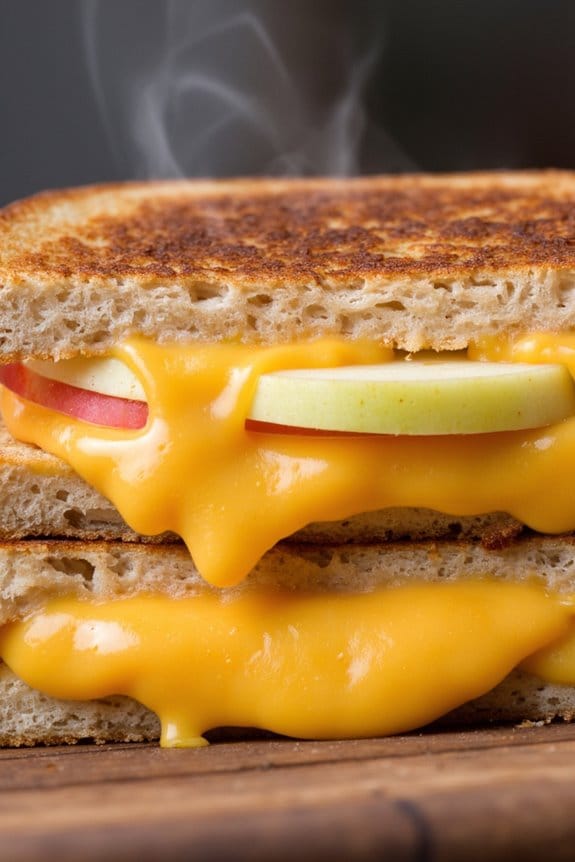 apple cheddar grilled cheese delight