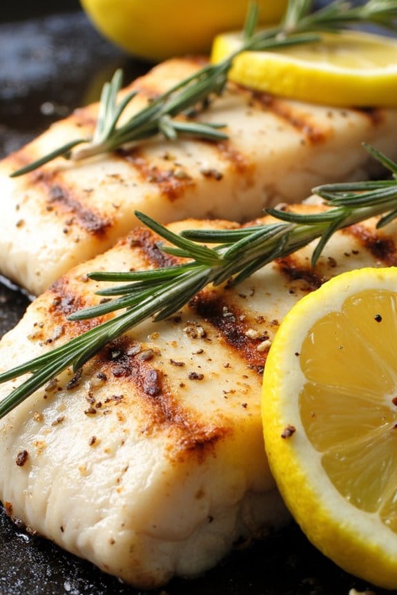 aromatic grilled lemon halibut