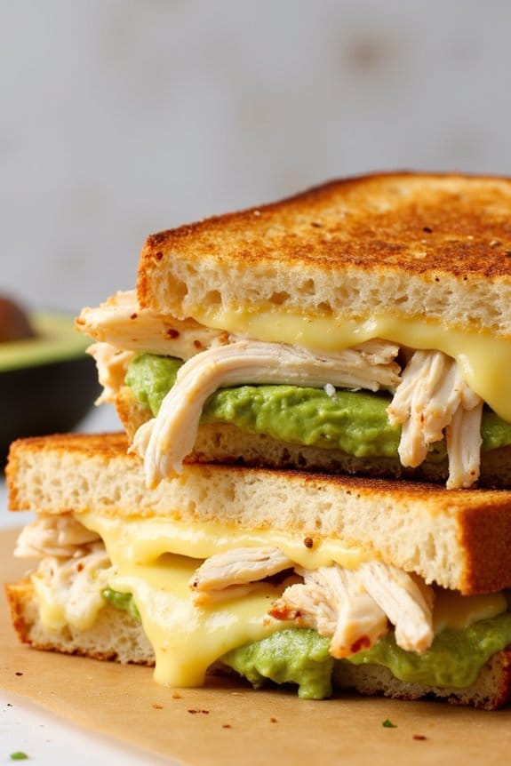 avocado chicken grilled cheese