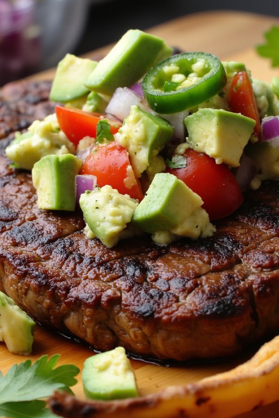 avocado salsa steak delight