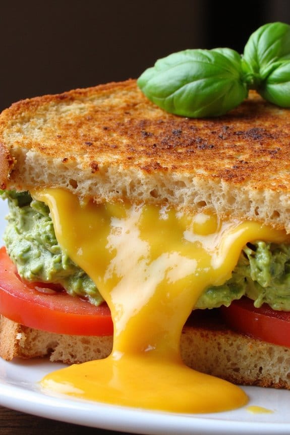avocado tomato grilled cheese sandwich