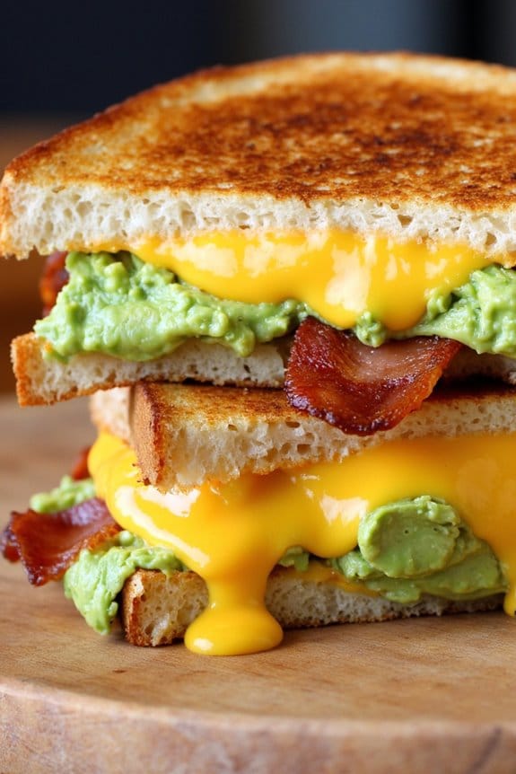 bacon avocado grilled cheese delight
