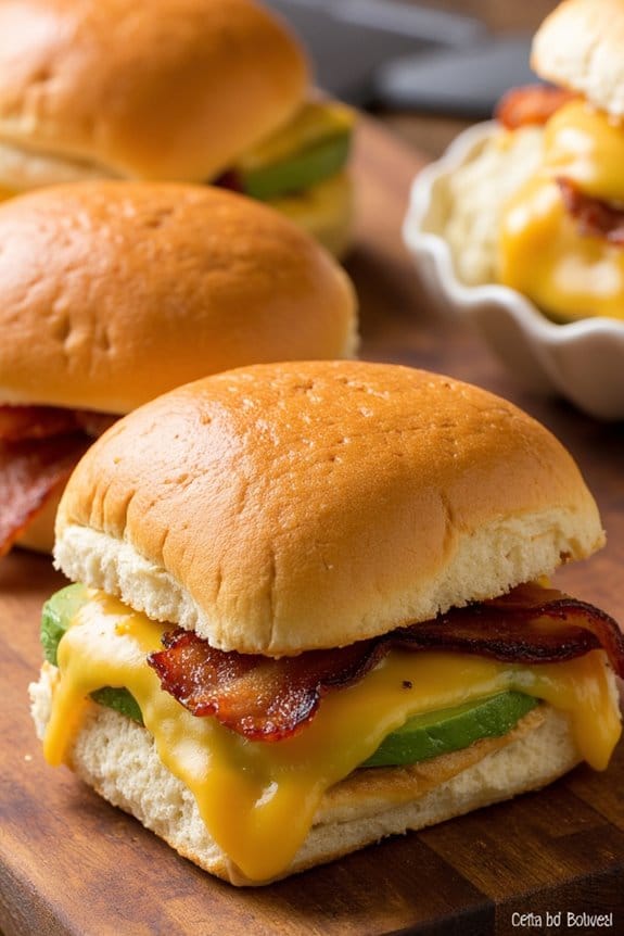 bacon avocado grilled cheese sliders