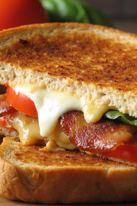 bacon tomato mozzarella grilled cheese