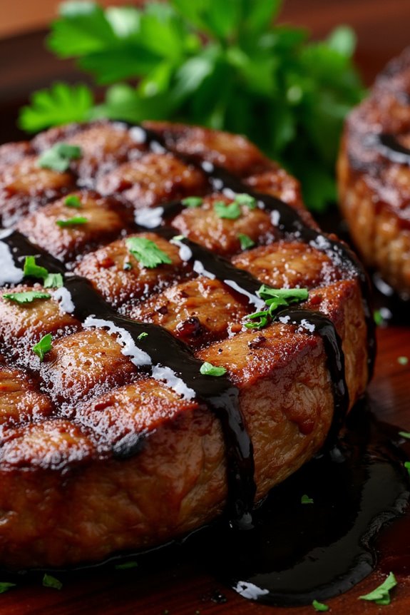 balsamic glazed pan grilled steak
