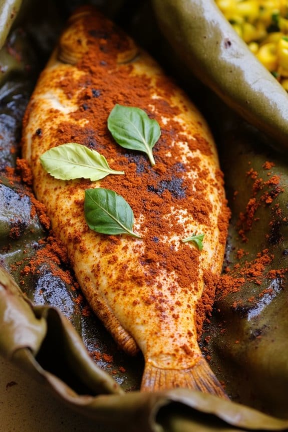 banana leaf grilled fish