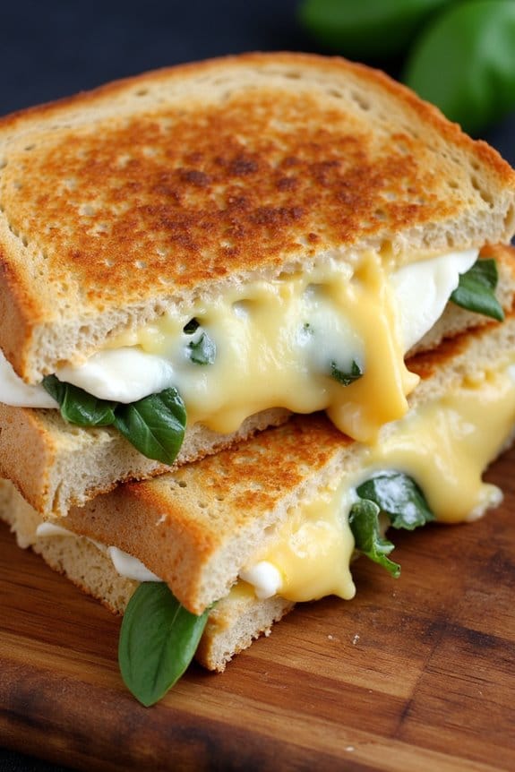 basil garlic herb grilled cheese