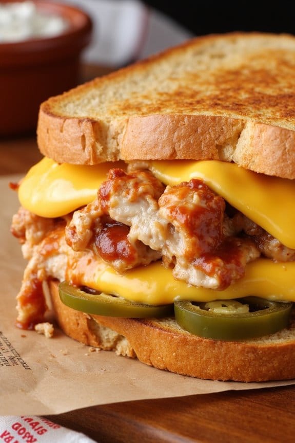 bbq chicken cheddar sandwich