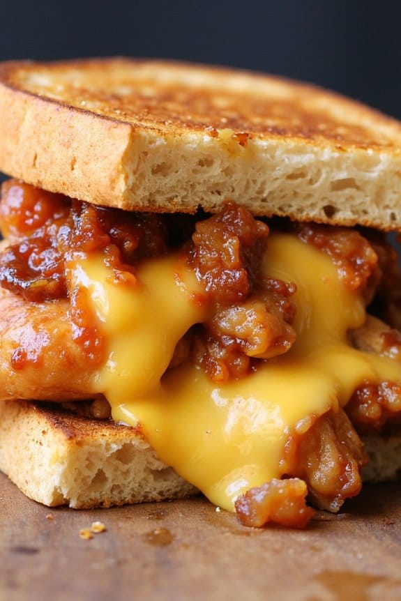 bbq chicken gouda grilled cheese