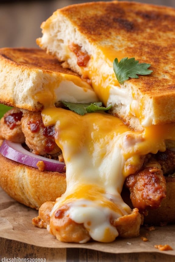 bbq chicken grilled cheese