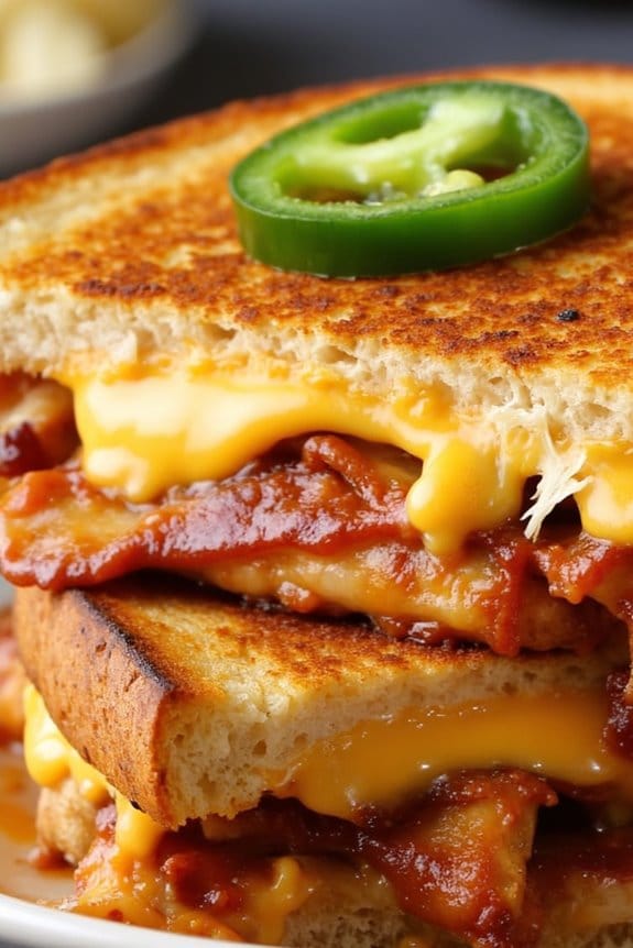 bbq chicken grilled cheese delight