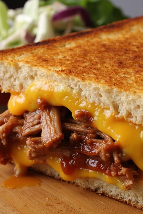 bbq pulled pork grilled cheese