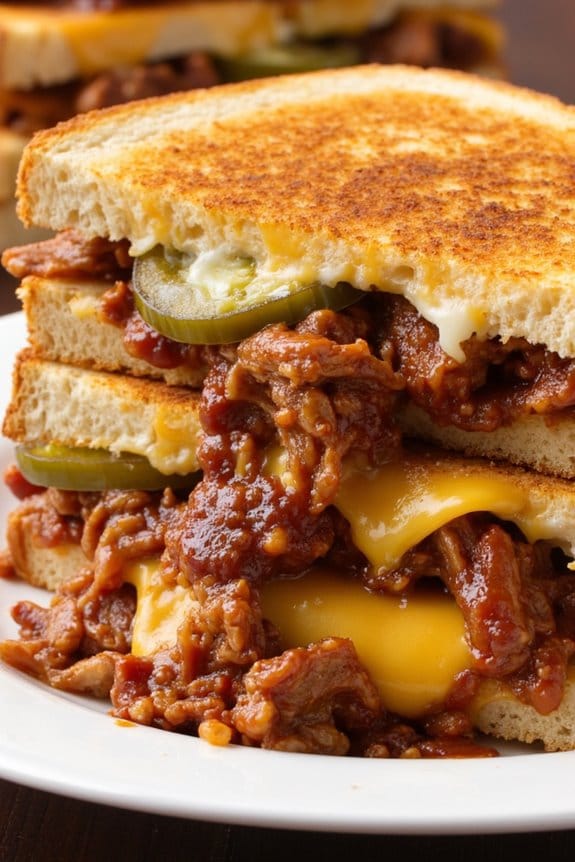 bbq pulled pork grilled cheese
