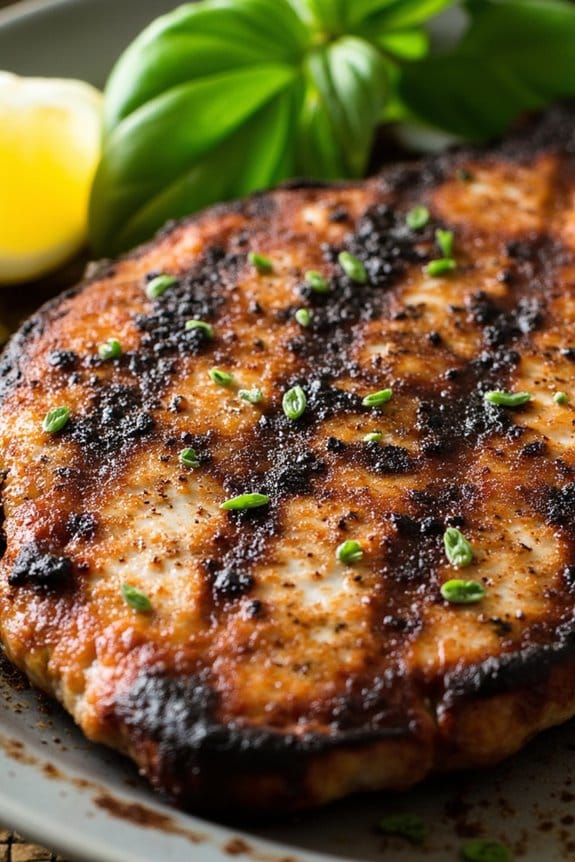 blackened swordfish with herbs