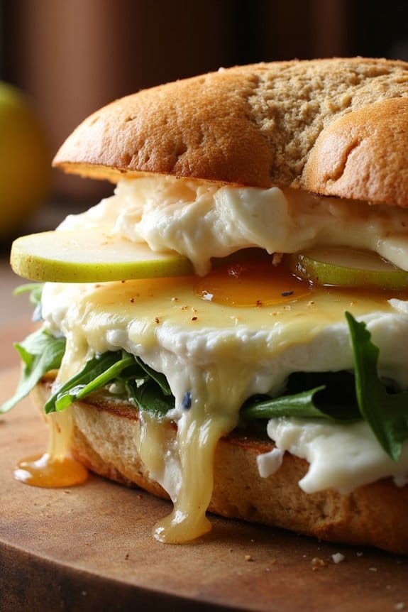 blue cheese pear sandwiches