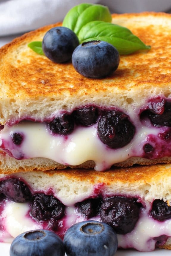 blueberry cheese sandwich creation