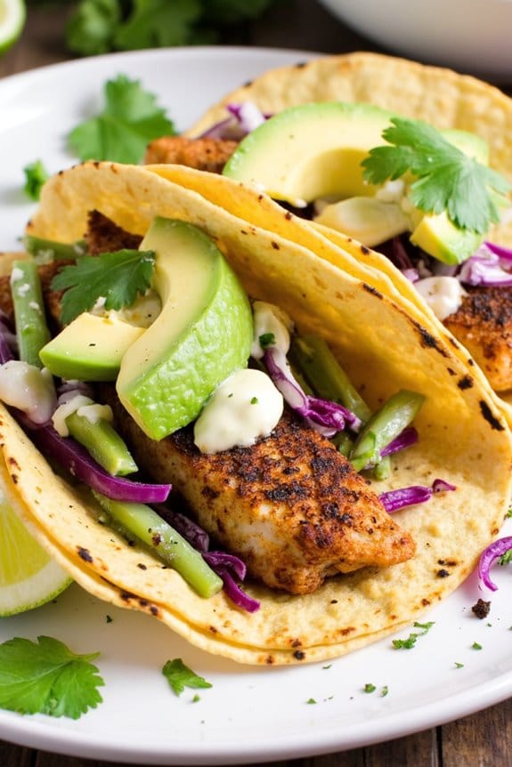 bold cajun fish tacos