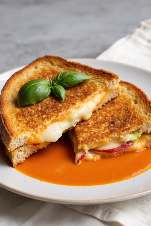 brie apple grilled cheese bisque