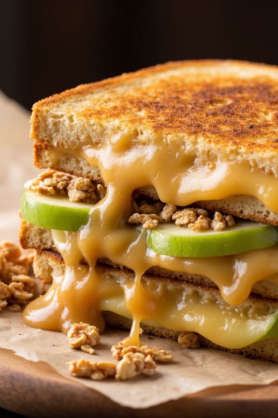 caramel apple grilled cheese