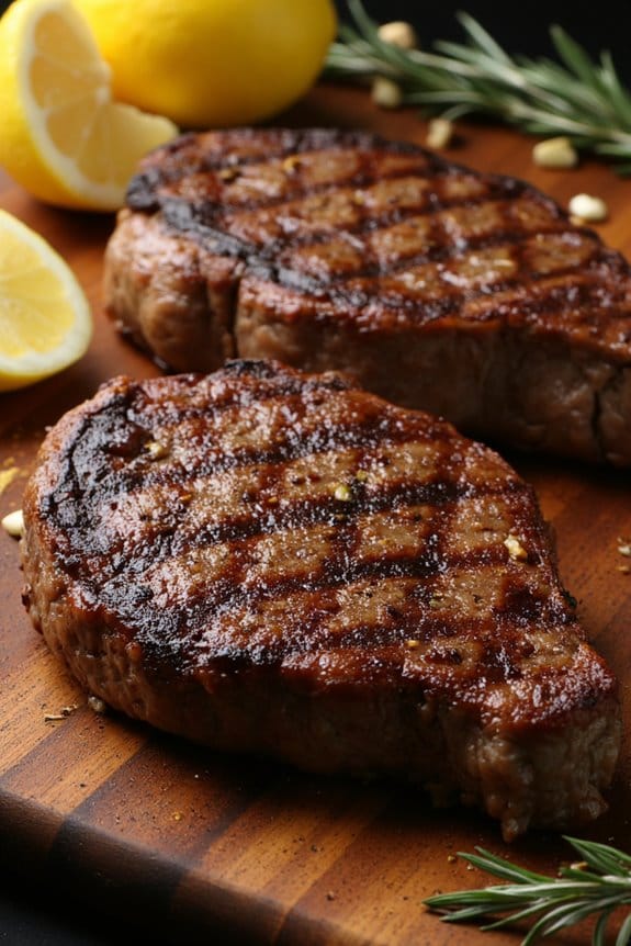 charcoal grilled ribeye steaks