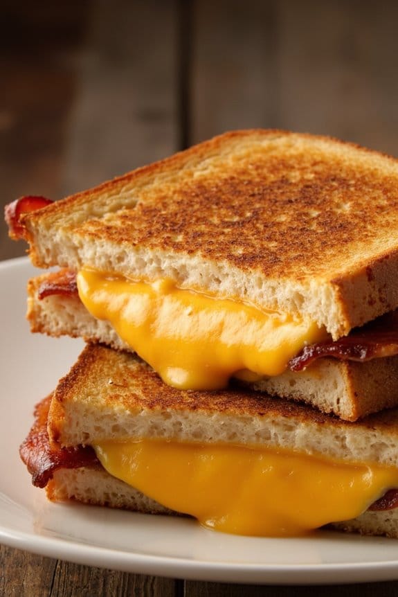 cheesy bacon grilled sandwiches