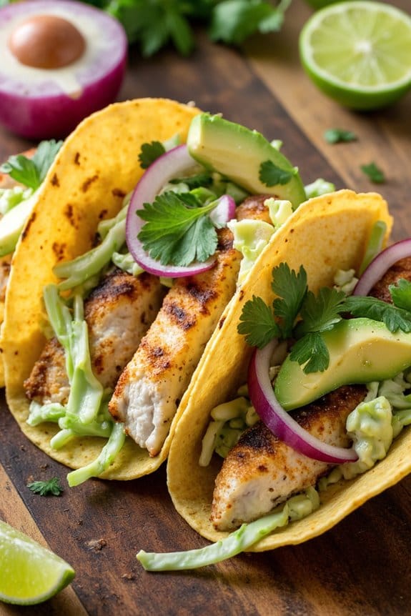cilantro lime grilled fish tacos