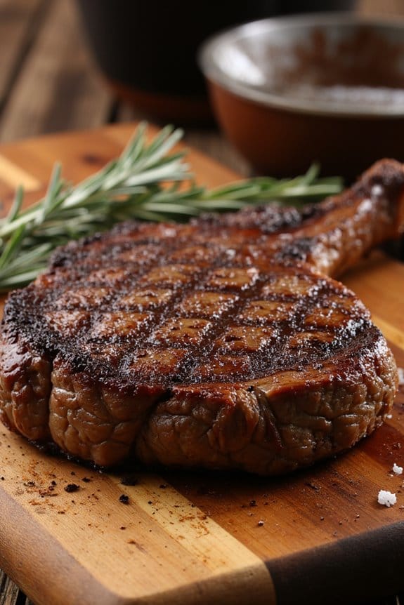 coffee rubbed t bone steak