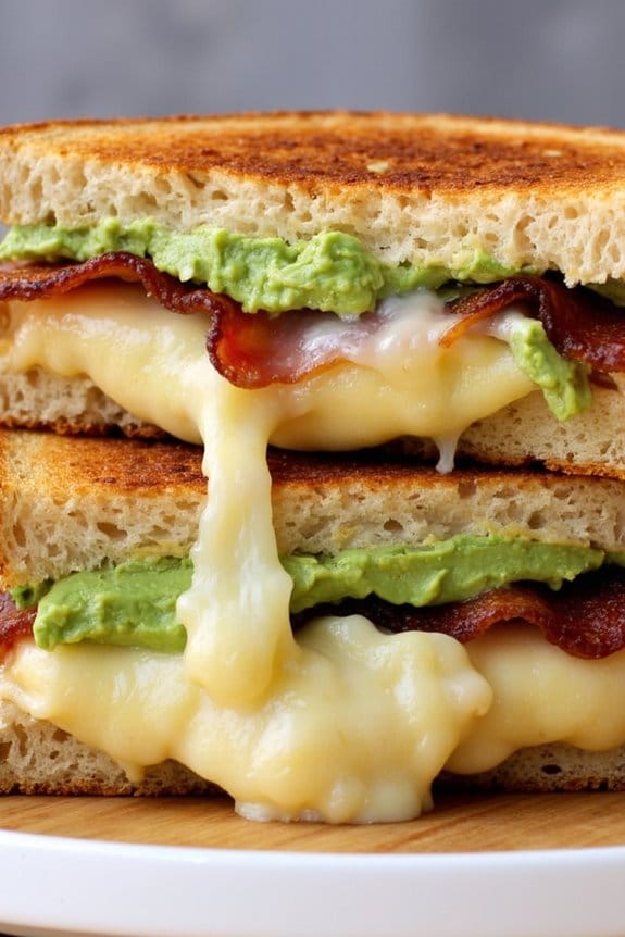 creamy avocado bacon sandwich
