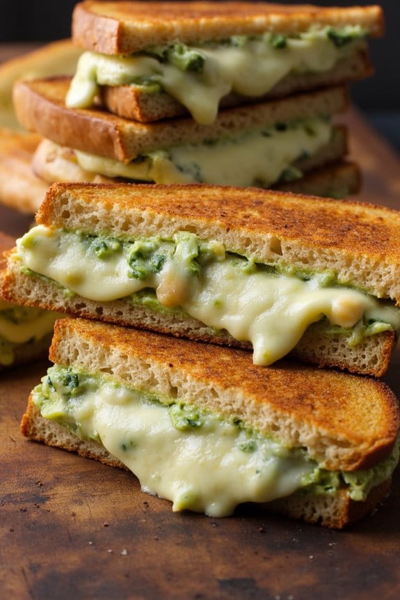 creamy avocado pesto grilled cheese