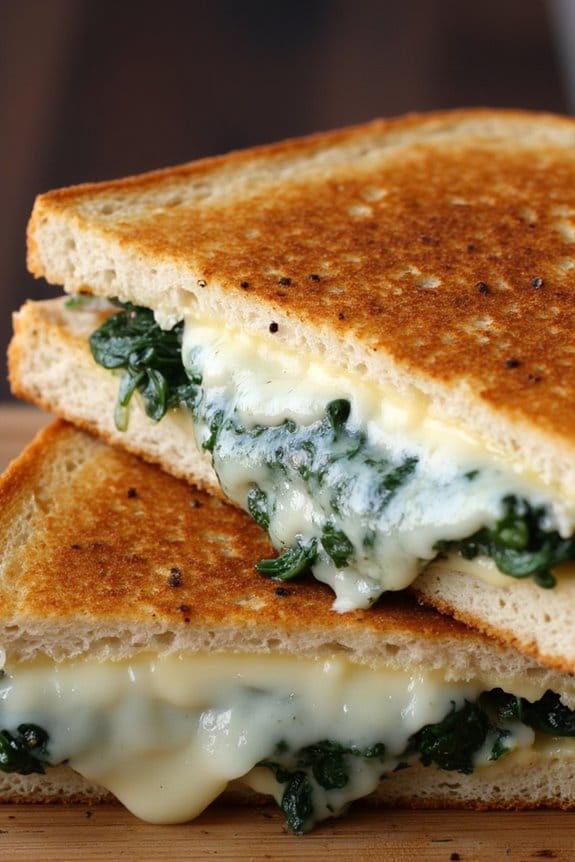 creamy havarti spinach sandwiches