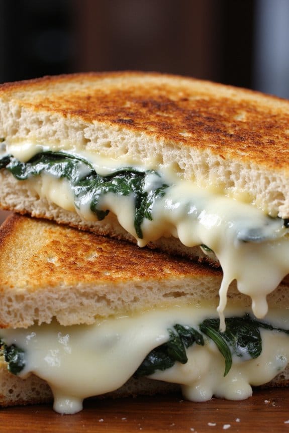 creamy spinach artichoke sandwich