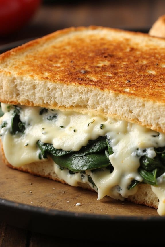 creamy spinach artichoke sandwich