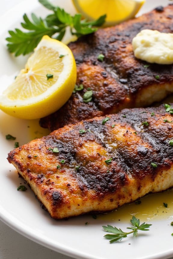 crispy blackened grilled fish