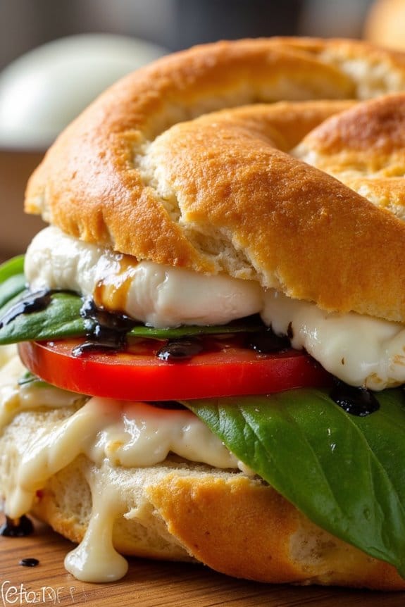 crispy caprese air fryer sandwiches