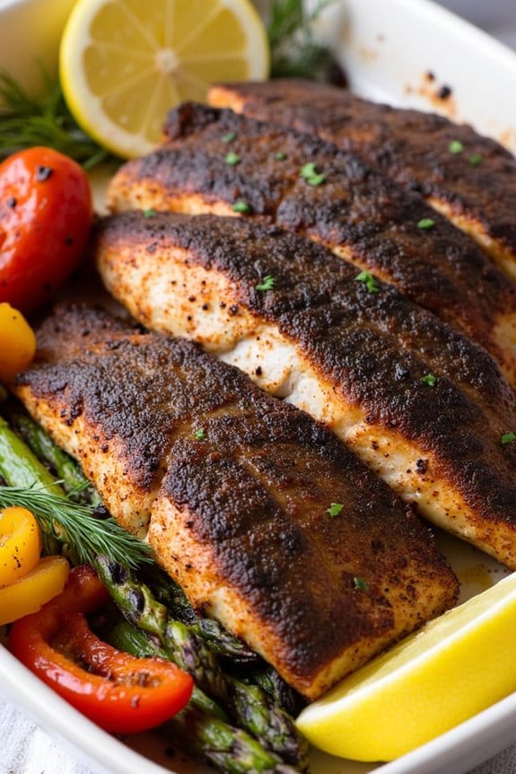 crispy flavorful blackened trout