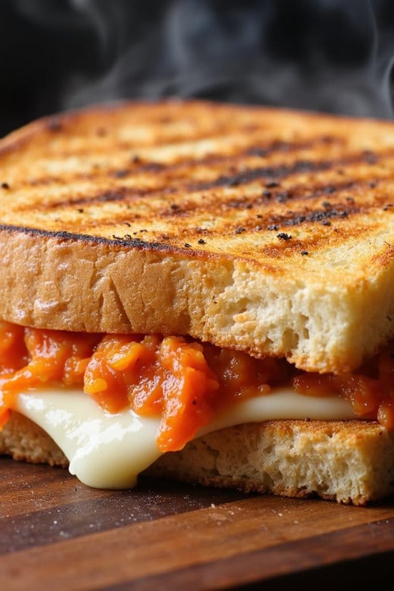crispy kimchi provolone panini