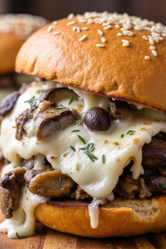 decadent truffle mushroom sandwich