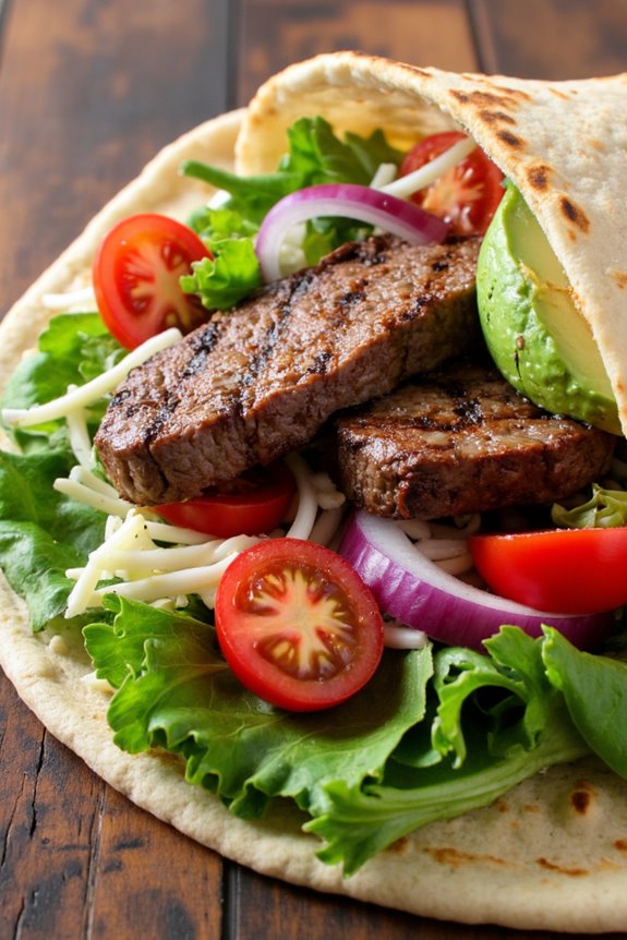 delicious grilled steak wraps