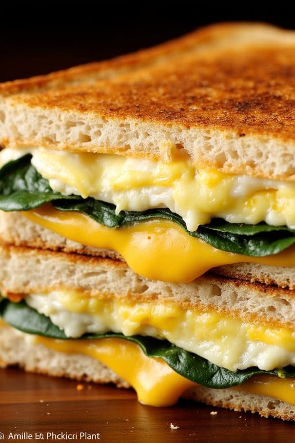 egg and spinach sandwich
