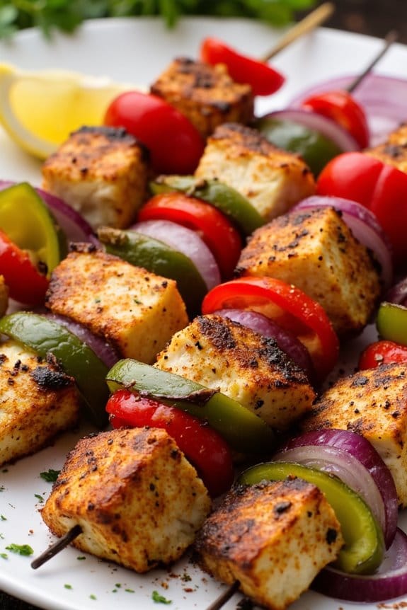 ethiopian spiced fish skewers