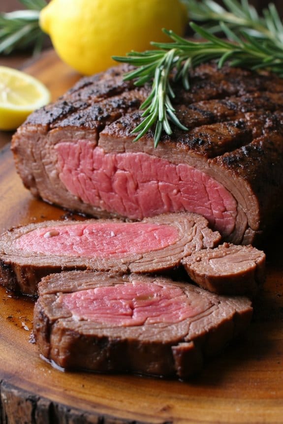 flavorful garlic rosemary flank steak
